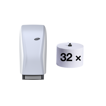 Set Toilettenpapier & Spender hybrid white