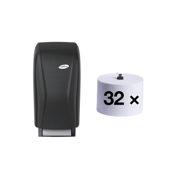 Set Toilettenpapier & Spender hybrid black