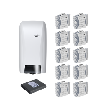 Set Abrasivseife & Spender hybrid white