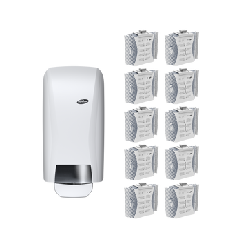 Set Abrasivseife & Spender analog white