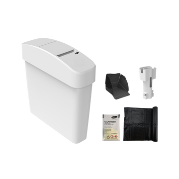 Set Hygieneabfallbehälter L analog white & Zubehör